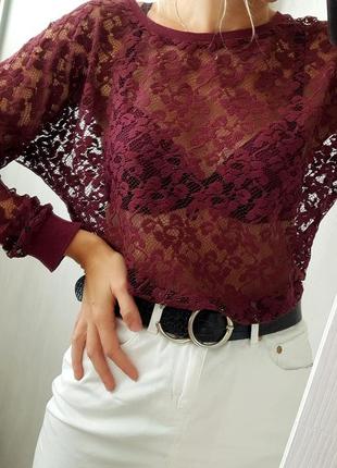 🔥чудова ажурна мереживна кофтинка  блуза від atmosphere