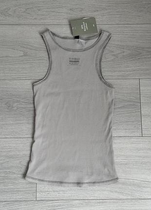Тонкая хлопковая серая майка h&m