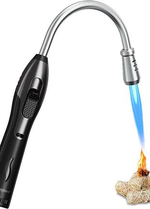 Yzlighter - бутановая горелка, длинная горелка для гриля, камина, ветрозащитная многоразовая горелка с окошком контроля газа