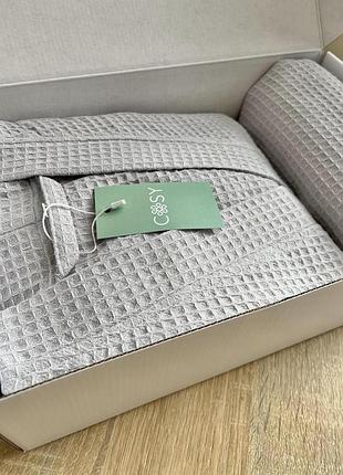 Подарунковий набір "gentleman’s comfort" (халат+ рушник), сірий m