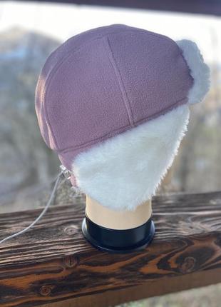 Фирменная стильная качественная тёплая  флисовая шапка ушанка3 фото