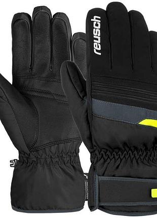 Рукавички чоловічі reusch brandon r-tex xt blck/dark gran/saf yell розмір 7.5