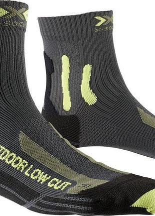 Трекінгові шкарпетки x-socks trek outdoor low cut men anthracite/lime розмір 42-44