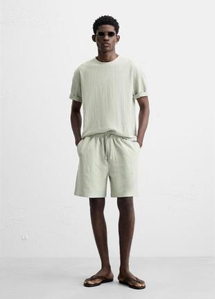 Костюм футболка и шорты zara blue / grey