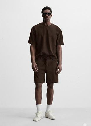 Костюм футболка и шорты zara 19653 chocolate m