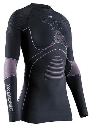 Термофутболка x-bionic energy accumulator 4.0 shirt round neck ls women сharcoal/magnolia розмір xs