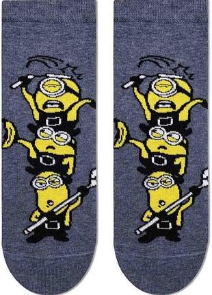 Носки мужские брестские minions 2138 (295) (укороченные) 25 (40-41), тсерый меланж