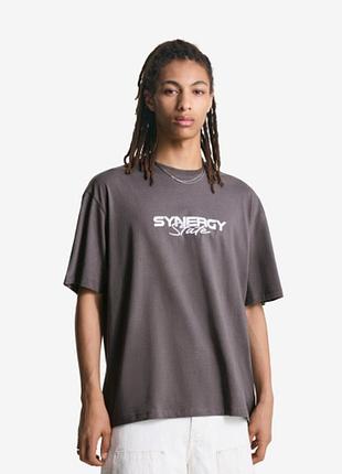 Футболка bershka 19561 dark grey m