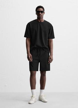 Костюм футболка та шорти zara 19670 black m