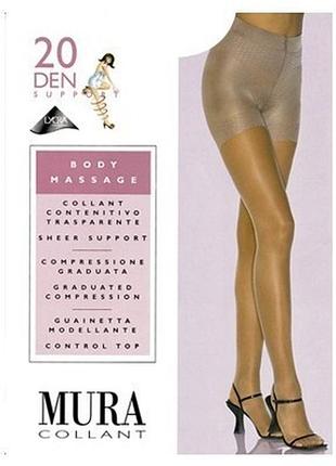 Колготки жіночі mura 302 body massage 20 den 2/s, nero