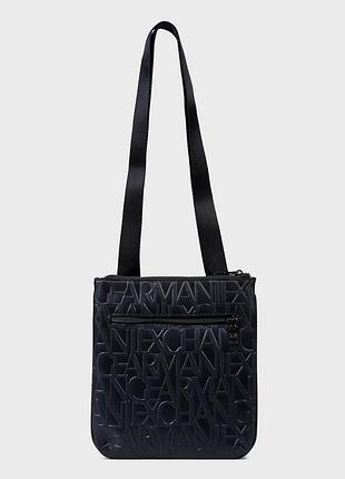 Мужская сумка мессенджер armani exchange black logo crossbody