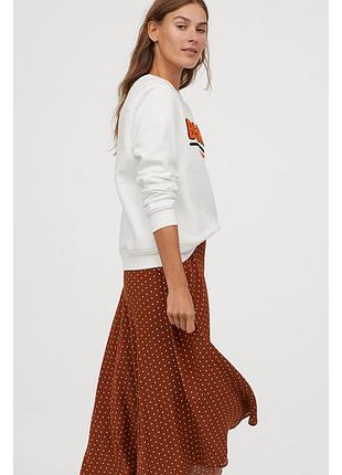 Спідниця міді h&m у горох юбка