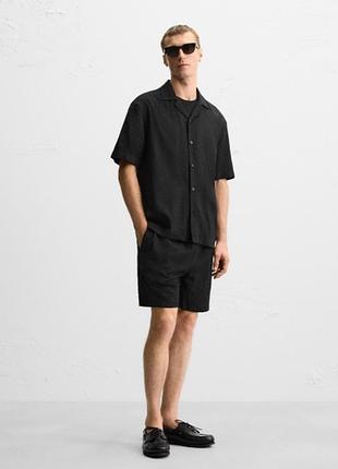 Костюм сорочка та шорти zara 19649 black m