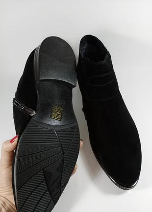 Классические зимние мужские ботинки на змейке. замш. размеры: 40,42  фирма futerini4 фото