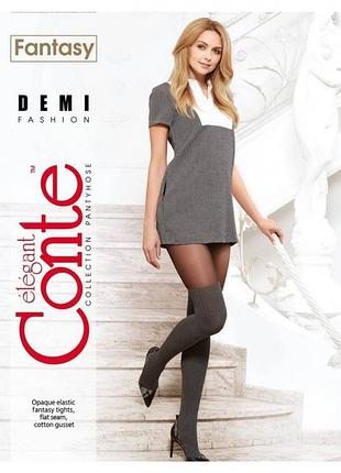 Колготки женские conte fantasy demi 2, grafit-nero