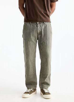 Джинси pull bear carpenter вільного крою 3678520 gris