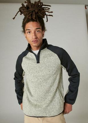 Кофта свитшот lucky brand 7m72258 короткая молния флис blue