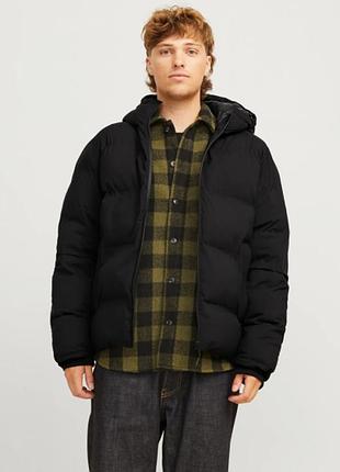 Куртка jack jones 19303 зимова з капуром black