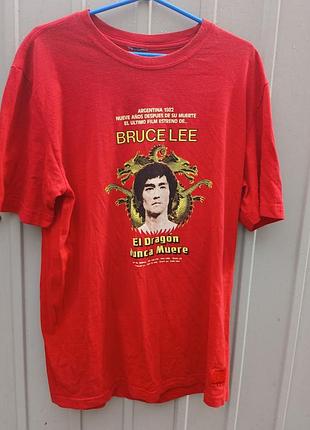 Винтажная коллекционная футболка с известным карантином bruce lee.