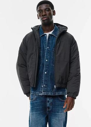 Куртка pull bear stwd ripstop 19598 grey