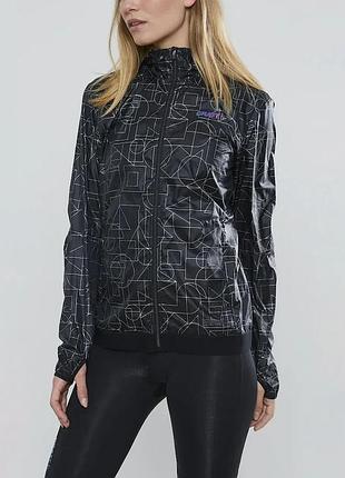 Куртка жіноча для бігу craft lumen wind jacket w shapes black розмір int-m