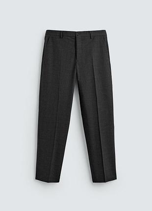 Брюки zara 19638 в клетку anthracite grey 40