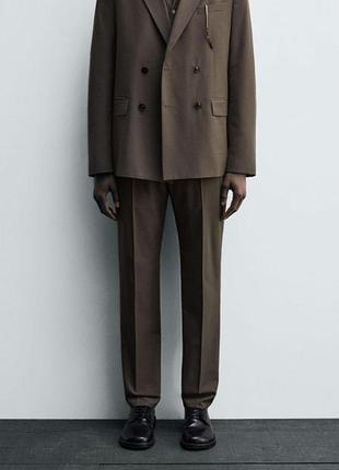 Брюки zara 19522 taupe grey