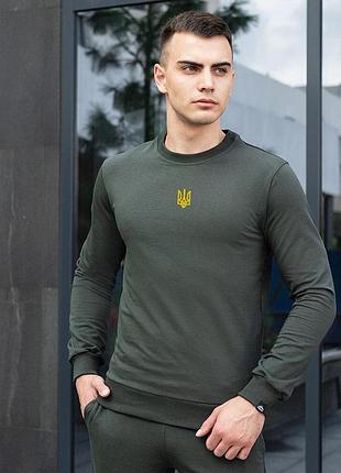 Світшот pobedov 001 - герб жовта вишивка темно зелений
