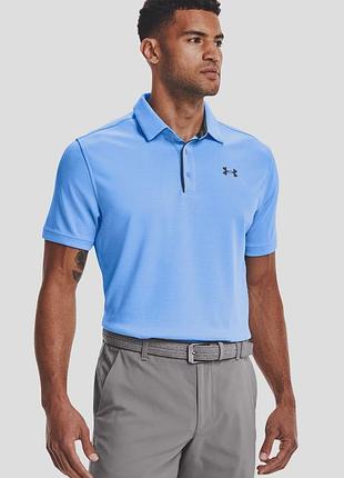 Мужская голубая спортивная футболка поло under armour андер армор оригинал
