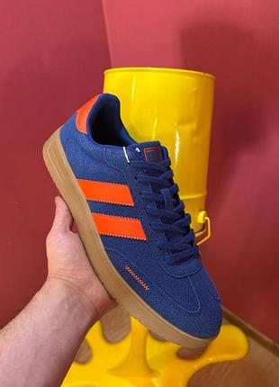 Мужские замшевые кроссовки с оранжевыми вставками | стильные кеды casual sneakers