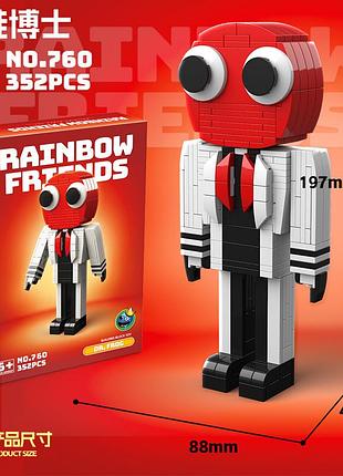 Дитячий конструктор у коробці райдужні друзі фігурка персонаж rainbow friends червоний 352 деталей магія