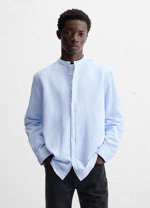 Сорочка zara бавовняна 19643 sky blue