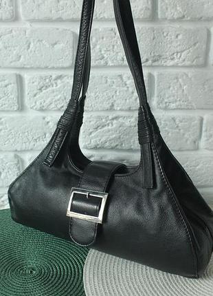 Сумочка багет на плечо из натуральной кожи real leather