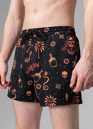 Шорти для плавання slavni swimming pool print чорно-бежевий 2xl