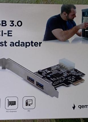 Контролер pci-e 2xusb 3.0 gembird (upc-30-2p)