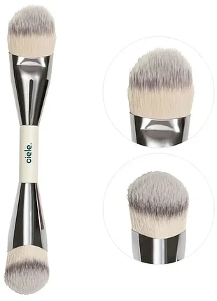 Двусторонняя кисточка для румян ciele dual-ended blush brush cream| powder