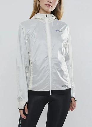 Куртка жіноча для бігу craft lumen wind jacket w shapes tofu розмір int-l
