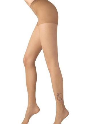 Колготки жіночі conte fantasy tattoo з малюнком moon art 4/l, natural