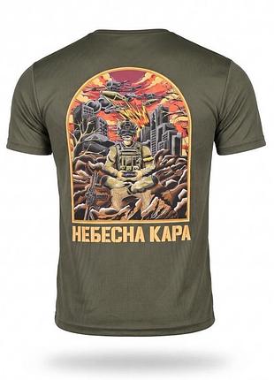 Тактическая потоотводящая футболка battle олива