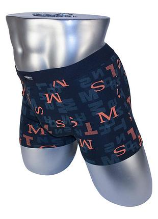 Мужские трусы tonmas 9004 боксеры черный, синий хлопок xl