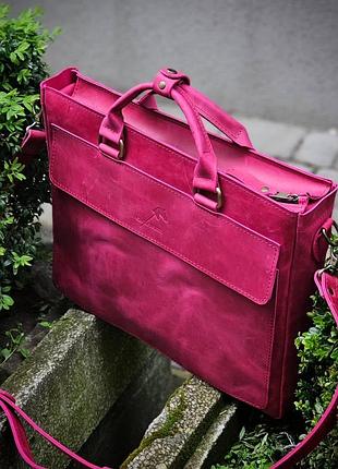 Портфель из натуральной кожи mb_016_fuchsia