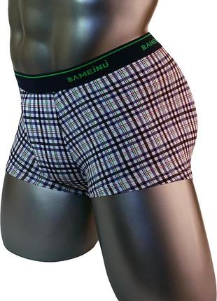Мужские трусы bameinu bp-0582 боксеры белый клетка нейлон 3xl