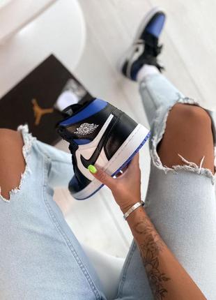 😍nike air jordan 1 retro high black blue white💥(36рр - 45рр) кроссовки найк джордан2 фото