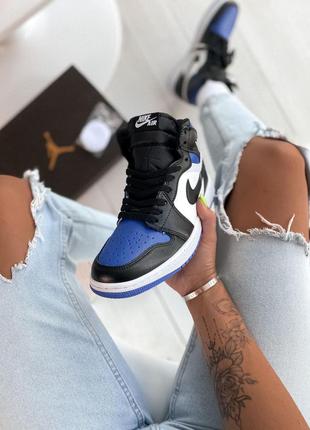 😍nike air jordan 1 retro high black blue white💥(36рр - 45рр) кроссовки найк джордан3 фото