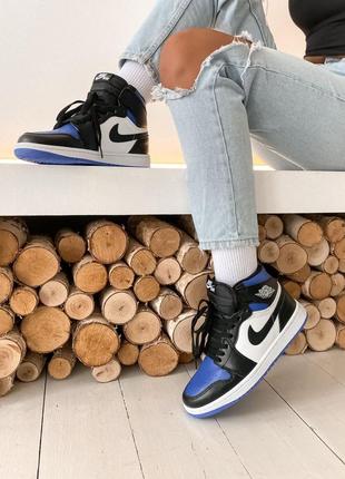 😍nike air jordan 1 retro high black blue white💥(36рр - 45рр) кроссовки найк джордан7 фото