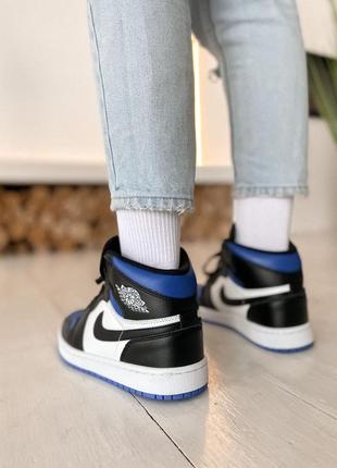 😍nike air jordan 1 retro high black blue white💥(36рр - 45рр) кроссовки найк джордан10 фото