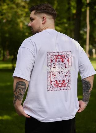 Футболка унисекс oversize белая стрейч кулир с принтом ковер