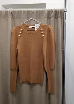 Светр з золотими гудзиками zara 2