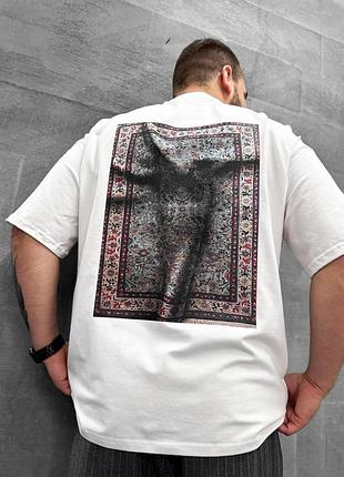 Стильная мужская футболка с принтом ковра, свободный крой, свободный крой