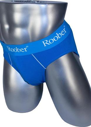 Мужские трусы roober 69236 брифы голубой однотонные бамбук xxl